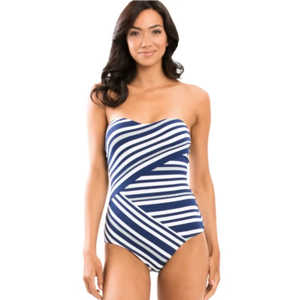 JETS Australia by Jessika Allen Bandeau One Piece Swimsuit Bathing Suit Sz 8